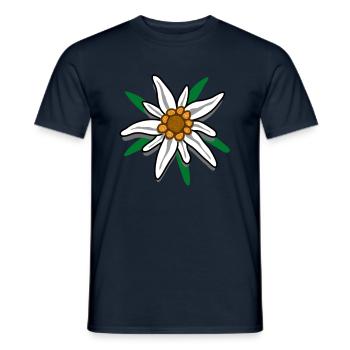 Alpen-Edelweiss Design pour les fans d’escalade et de montagne - T-shirt homme - marine - Devant - AI Model Male 178 light (178cm)