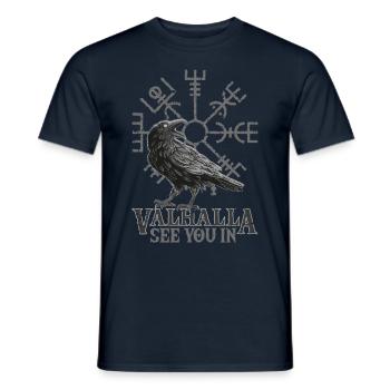 See you in Valhalla Design pour les fans de Vikings - T-shirt homme - marine - Devant - AI Model Male 178 light (178cm)