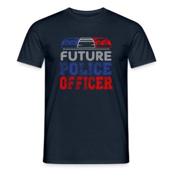Futur officier de police - policiers policiers - T-shirt homme - marine - Devant - AI Model Male 178 light (178cm)