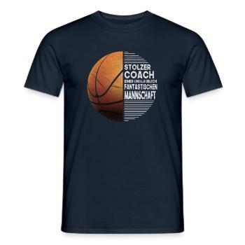 stolzer Basketball Trainer Basketballtrainer - Männer T-Shirt - Navy - Vorne - AI Model Male 178 light (178cm)