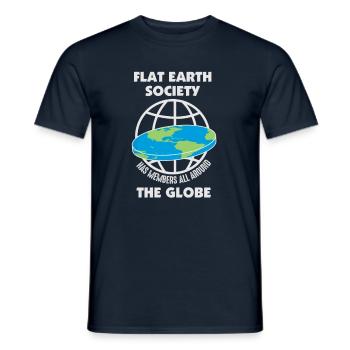 Société de la Terre plate - Théorie de la Terre plate - T-shirt homme - marine - Devant - AI Model Male 178 light (178cm)