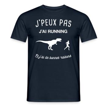 Je peux pas j'ai running - T-shirt homme - marine - Devant - AI Model Male 178 light (178cm)