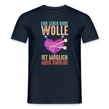 Stricken Häkeln und kreative Handarbeiten - Männer T-Shirt - Navy - Vorne - AI Model Male 178 light (178cm)