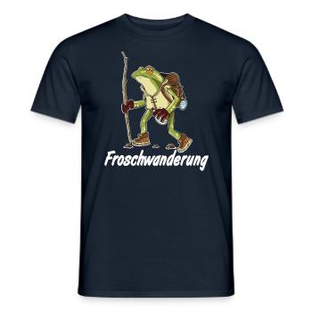 Migration de grenouilles, grenouilles crapaud marchant amphibiens - T-shirt homme - marine - Devant - AI Model Male 178 light (178cm)