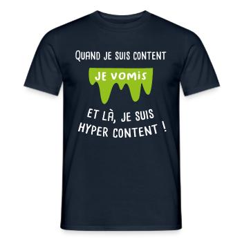 Je vomis je suis content cité de la peur - T-shirt homme - marine - Devant - AI Model Male 178 light (178cm)