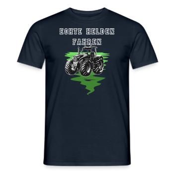 Echte Helden fahren Traktor, Trecker Landwirt HOF - Männer T-Shirt - Navy - Vorne - AI Model Male 178 light (178cm)