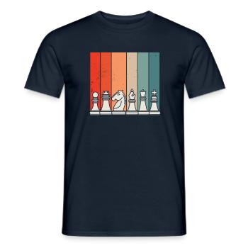 Chess, Chess Pieces Chess Game Retro Sport - Men's T-Shirt - navy - Front - AI Model Male 178 light (178cm)