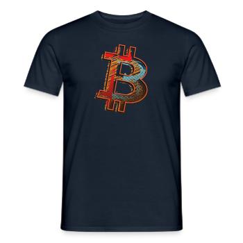 Bitcoin BTC et Crypto Design - T-shirt homme - marine - Devant - AI Model Male 178 light (178cm)