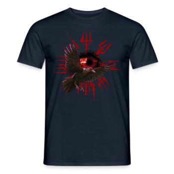 Vegvisir Odin avec Hugin et Munin - Vikings - T-shirt homme - marine - Devant - AI Model Male 178 light (178cm)