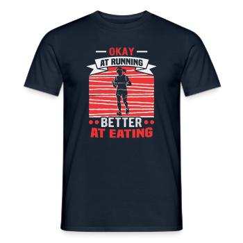 Running Marathon Runner Running - Men's T-Shirt - navy - Front - AI Model Male 178 light (178cm)