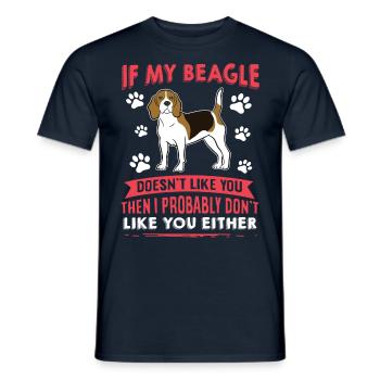 Dog saying Beagle design for dog lovers - Men's T-Shirt - navy - Front - AI Model Male 178 light (178cm)