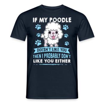 Dog Poodle Design for Dog Lovers - Men's T-Shirt - navy - Front - AI Model Male 178 light (178cm)