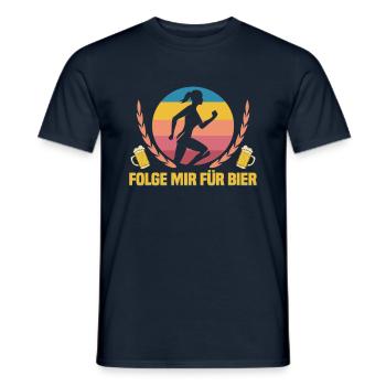 Laufen Marathon Läuferin Laufsport - Männer T-Shirt - Navy - Vorne - AI Model Male 178 light (178cm)