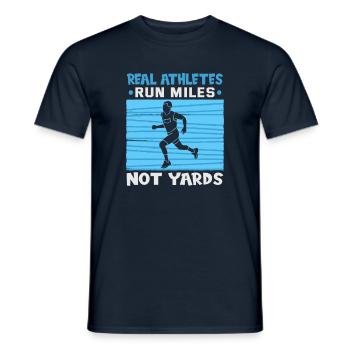 Running Marathon Runner Running - Men's T-Shirt - navy - Front - AI Model Male 178 light (178cm)