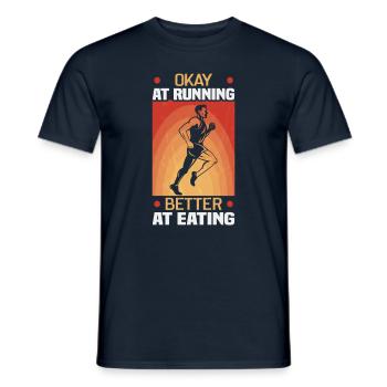 Running Marathon Runner Running - Men's T-Shirt - navy - Front - AI Model Male 178 light (178cm)