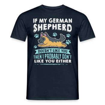 Hunde Deutscher Schäfer Hundeliebhaber - Männer T-Shirt - Navy - Vorne - AI Model Male 178 light (178cm)