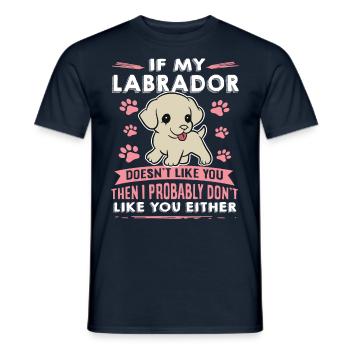 Dog saying Labrador design pour les amoureux des chiens - T-shirt homme - marine - Devant - AI Model Male 178 light (178cm)