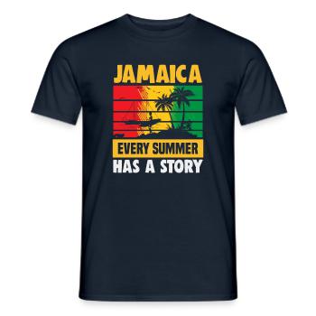 Jamaika Strandurlaub am Meer Design Strandmotiv - Männer T-Shirt - Navy - Vorne - AI Model Male 178 light (178cm)