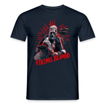 Viking Blood Odin And Ravens Viking Culture - Men's T-Shirt - navy - Front - AI Model Male 178 light (178cm)