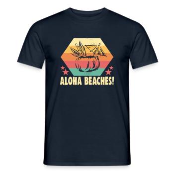 Aloha Beaches! Beach holiday by the sea Beach motif - Men's T-Shirt - navy - Front - AI Model Male 178 light (178cm)