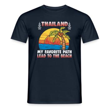 Thailand Beach Holiday by the Sea Design Beach Motif - Men's T-Shirt - navy - Front - AI Model Male 178 light (178cm)