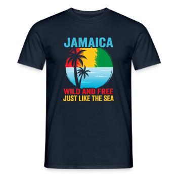 Jamaika Strandurlaub am Meer Design Strandmotiv - Männer T-Shirt - Navy - Vorne - AI Model Male 178 light (178cm)