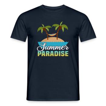 Strandurlaub am Meer Design Strandmotiv - Männer T-Shirt - Navy - Vorne - AI Model Male 178 light (178cm)