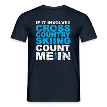 Cross-country biathlon cross-country skiers - Men's T-Shirt - navy - Front - AI Model Male 178 light (178cm)