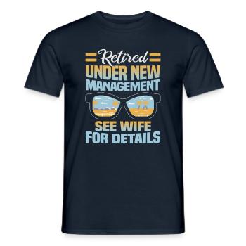 Retirement Gift idea Pension Work colleague - Men's T-Shirt - navy - Front - AI Model Male 178 light (178cm)