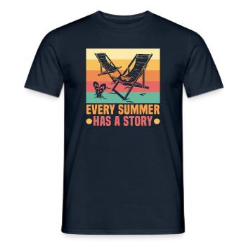 Strandurlaub am Meer Design Strandmotiv - Männer T-Shirt - Navy - Vorne - AI Model Male 178 light (178cm)