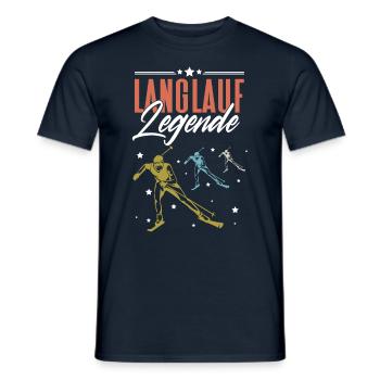 Cross-country biathlon cross-country skiers - Men's T-Shirt - navy - Front - AI Model Male 178 light (178cm)