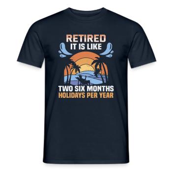 Retirement Gift idea Pensioner Work colleague - Men's T-Shirt - navy - Front - AI Model Male 178 light (178cm)