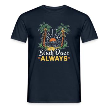 Strandurlaub am Meer Design Strandmotiv - Männer T-Shirt - Navy - Vorne - AI Model Male 178 light (178cm)