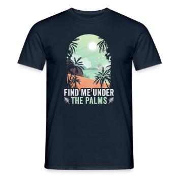 Strandurlaub am Meer Design Strandmotiv - Männer T-Shirt - Navy - Vorne - AI Model Male 178 light (178cm)