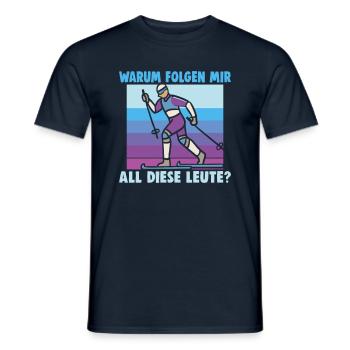 Skieurs de fond biathlon de fond - T-shirt homme - marine - Devant - AI Model Male 178 light (178cm)