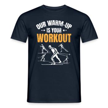 Cross-country biathlon cross-country skiers - Men's T-Shirt - navy - Front - AI Model Male 178 light (178cm)