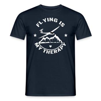 Voler est ma thérapie - Gift Pilot - T-shirt homme - marine - Devant - AI Model Male 178 light (178cm)