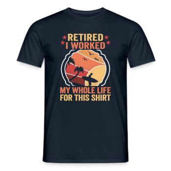 Retirement Gift idea Pensioner Work colleague - Men's T-Shirt - navy - Front - AI Model Male 178 light (178cm)