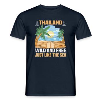 Thaïlande Beach Holiday by the Sea Design Beach Motif - T-shirt homme - marine - Devant - AI Model Male 178 light (178cm)