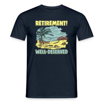 Retirement Gift idea Pension Work colleague - Men's T-Shirt - navy - Front - AI Model Male 178 light (178cm)