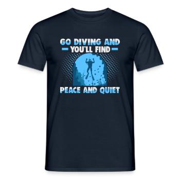 Instructeur de conception de plongée sous-marine Snorkeling - T-shirt homme - marine - Devant - AI Model Male 178 light (178cm)