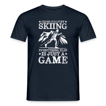 Cross-country biathlon cross-country skiers - Men's T-Shirt - navy - Front - AI Model Male 178 light (178cm)