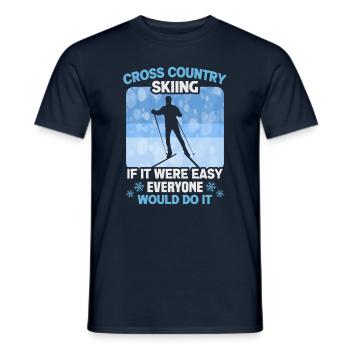 Cross-country biathlon cross-country skiers - Men's T-Shirt - navy - Front - AI Model Male 178 light (178cm)