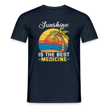 Strandurlaub am Meer Design Strandmotiv - Männer T-Shirt - Navy - Vorne - AI Model Male 178 light (178cm)