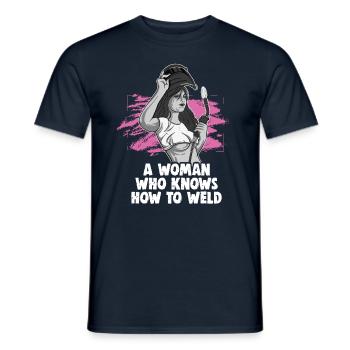 Welder Spruch Design for MetalWorkers - Men's T-Shirt - navy - Front - AI Model Male 178 light (178cm)