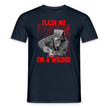 Conception de slogan de soudeur pour les métallurgistes - T-shirt homme - marine - Devant - AI Model Male 178 light (178cm)