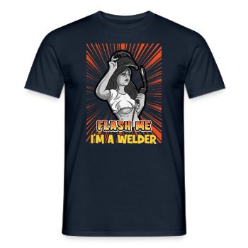 Welder Spruch Design for MetalWorkers - Men's T-Shirt - navy - Front - AI Model Male 178 light (178cm)
