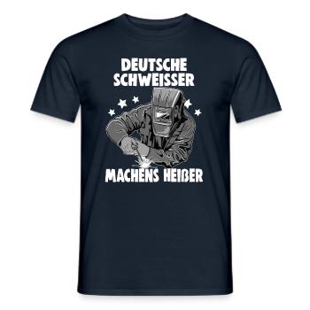 Schweißerin Spruch Design für Metallbauer - Männer T-Shirt - Navy - Vorne - AI Model Male 178 light (178cm)