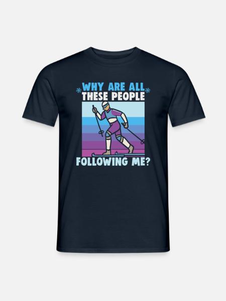 Langläufer Biathlon Skilangläufer - Männer T-Shirt - Navy