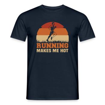 Running Marathon Runner Running - Men's T-Shirt - navy - Front - AI Model Male 178 light (178cm)